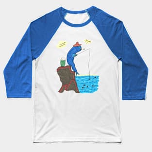 The whale fishes people. Baseball T-Shirt